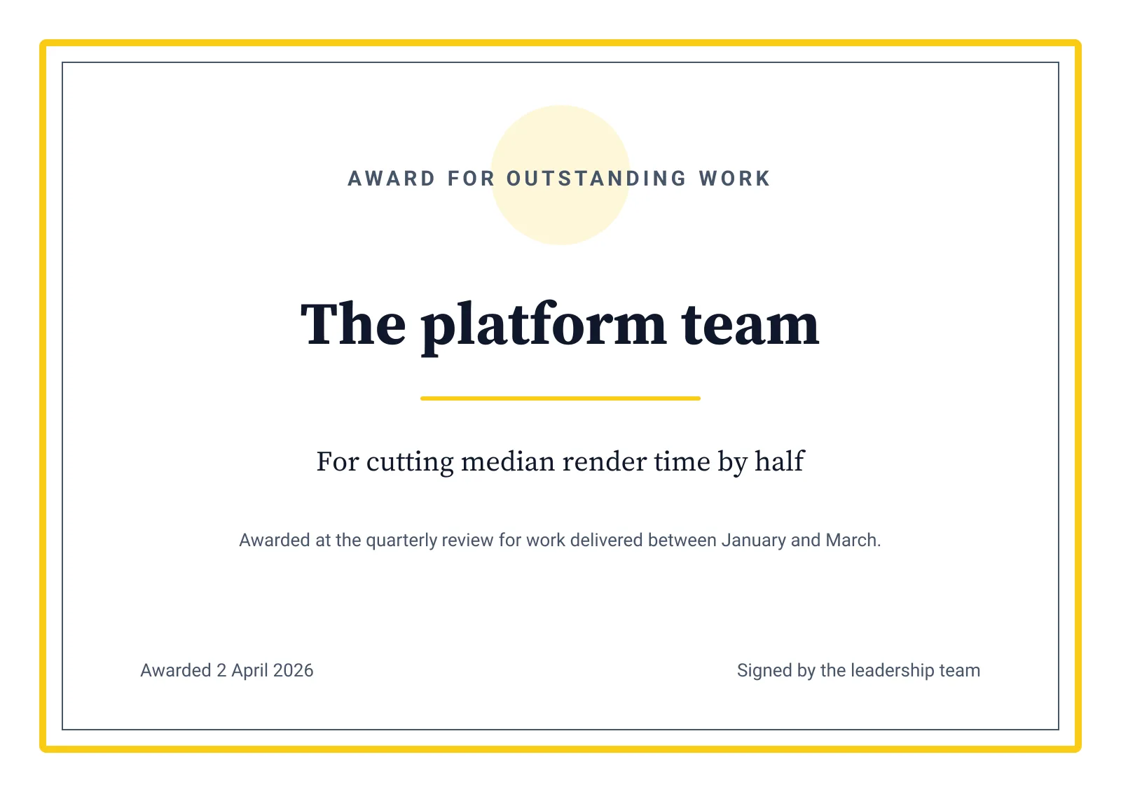 Recognition award