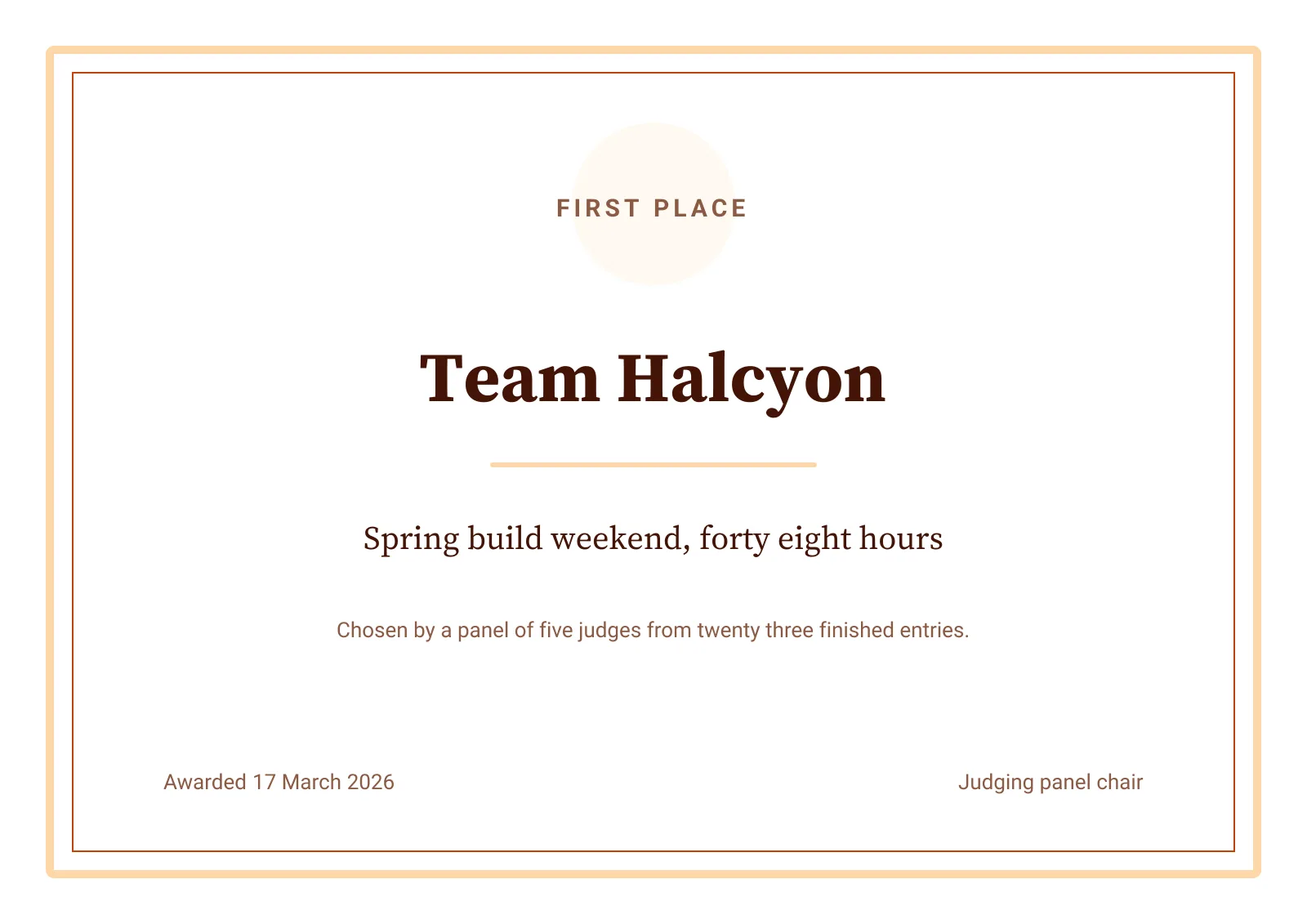 Competition award