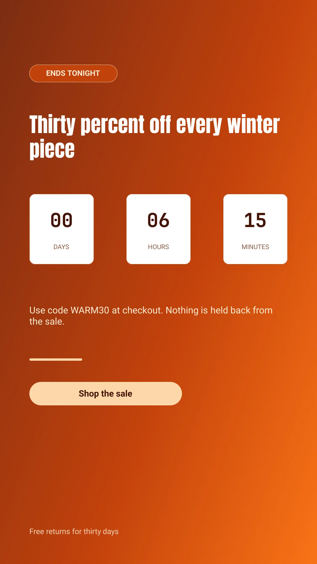 Sale countdown