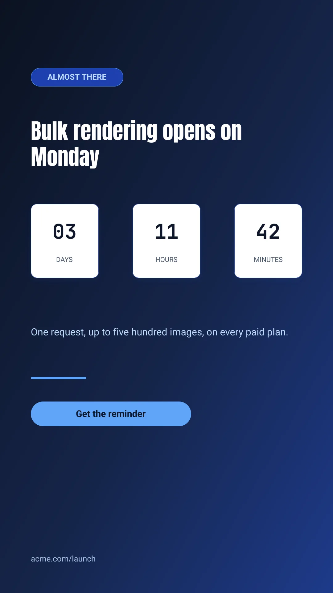 Launch countdown