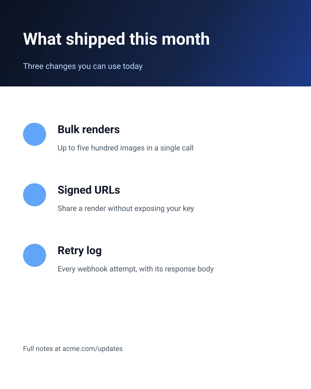 Feature list