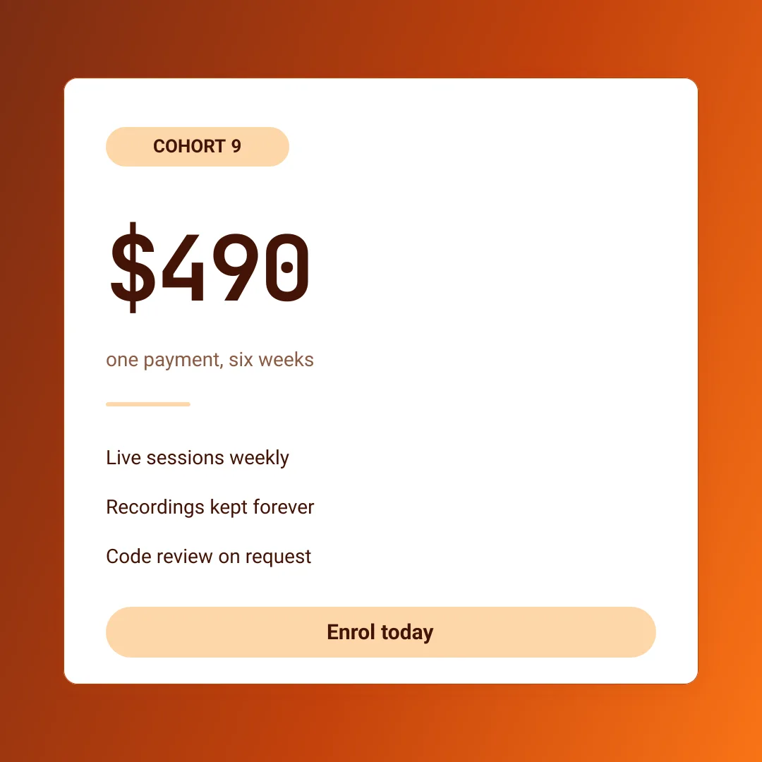 Course price card