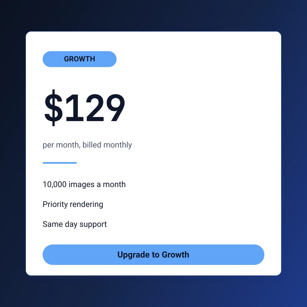 Growth price card