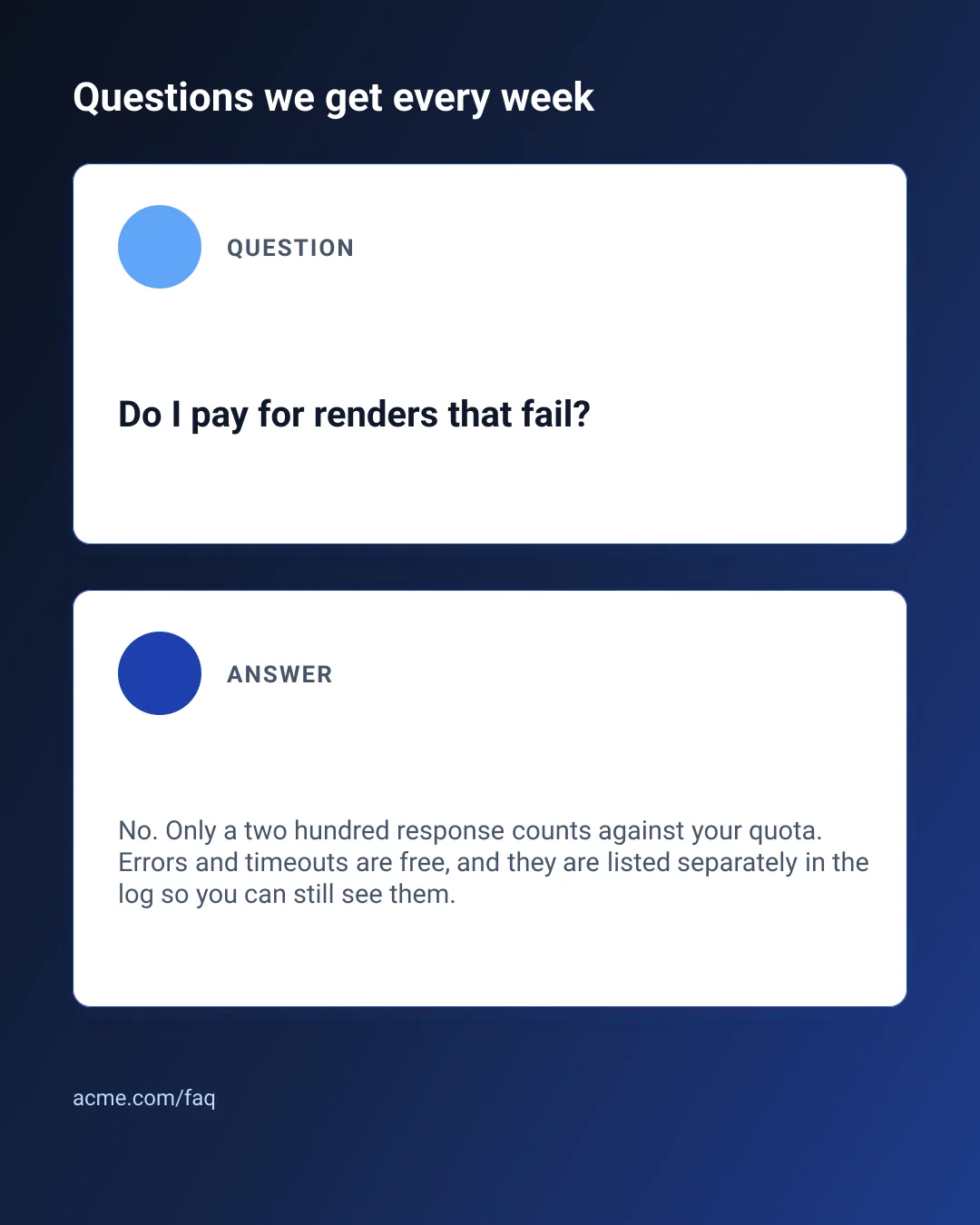 Billing question
